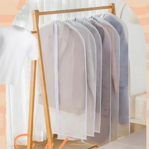 収納ボックス1/2pc旅行コート用の透明な衣服バッグは、ジッパーエヴァぶら下がっている服をぶら下げてほこりを保護しています。