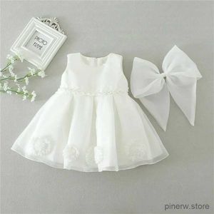 Flickans klänningar 2020 Summer Baby Girls Dress Newborn Baby White Lace Princess Dresses For Baby Sleeveless Birthday Costume Infant Party Dress