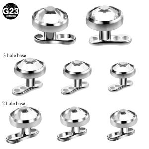 Jóias 10pcs/lote g23 titânio piercing micro âncora de base de âncora de pele mergulhadora de cristal implanta jóias de piercing no corpo jóias