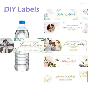 Decoração de festa 30pcs etiquetas personalizadas para garrafas de casamento DIY Po Text Adesivo Pos Banner à prova d'água
