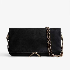 Sacos de noite Marca Designer Bolsa de Ombro Feminina Black Willow Studded Chain Couro Bolsa Feminina Moda Versátil Cem Crossbody 2024 Novo