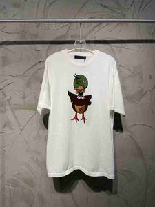 Męskie T-shirty projektant Wysokiej jakości Spring Co marki Letter Duck Knitte Krótkie rękawie luźne fit męskie i damskie marka mody okrągła szyja koszulka cqqy