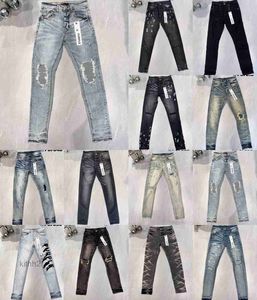 Designer jeans för män byxor jeans män trender nödställda svart rippade cyklist smala fit motorcykel mans staplade män baggy hole xjbb