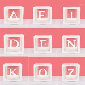 Party Decoration CYUAN A-Z Letter Name Transparent Balloon Box BABY ONE Blocks Boy Girl Gift Wedding Decor Shower Birthday191K