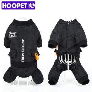 Parkas HOOPET Little and Large Dog Jumpsuit Clothes Warm Hoodie Waterproof Pet Coat Winter Jacket For Small Medium Big dogs