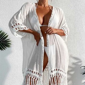 Vestidos Casuais Básicos Crochet Bikini Hot Summer Womens Bikini Capa Flor Lace Hollow Swimsuit Capa Banheira Set Beach Suit Tuned Beach Dress J240130