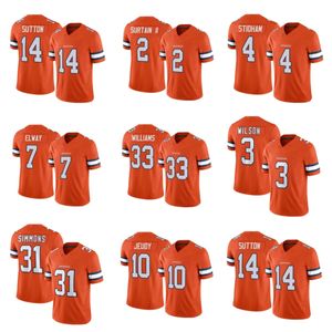 Herren Denver''Broncos''Russell WilsonJohn Elway Custom Orange 2023 F.U.S.E.Vapor Untouchable genähtes Trikot