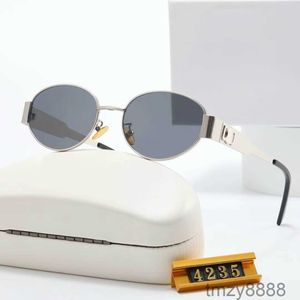 Luxury Designer Sunglasses for Womens Men Vintage Glasses Same As Lisa Triomphe Small Sunnies Metal Full Frame with Gift Box 4235 XYK8