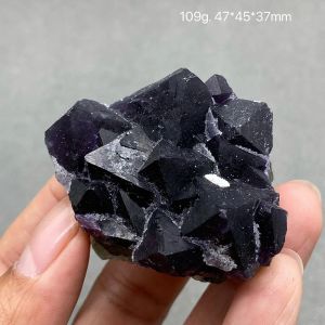 Подвески 100% натуральный фиолетовый ступенчатый кластер флюорита, образцы минералов, камни и кристаллы.