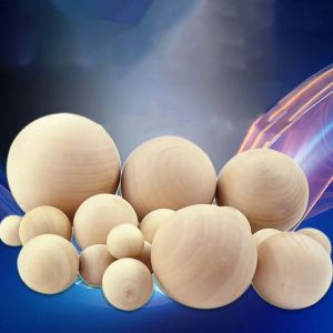Beads Solid Natural Color Ball Dia 6/8/10/12/15/20/25/30/3590mm No Hole Round Wooden Beads Manual Diy Ball Jewelry Carving Beads