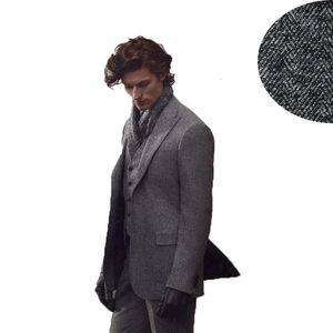 Abiti da uomo grigi per smoking da sposa in tweed Abiti da sposo Abiti da sposa Abiti da ballo Abito da lavoro Abito a tre pezzi Giacca Pantaloni Gilet 240123