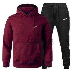 Tracksuit Men Darmowa wysyłka Nowe modne bluzy Dwuczęściowe stylowe pullover z kapturem Męskie multi-stylowy zestaw z sportowymi długim rękawem Z6 Ovko