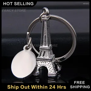 Keychains 1 st Eiffeltorn Keychain Retro Metal Car Motorcykel Key Ring Creative Model Keyring Holder Gift Franska souvenirer