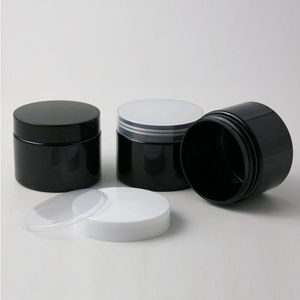 20 x 150g 5oz Black Plastic Jar With Lid Cosmetic jars Empty Containers Sample Cream Jars Packaging Miumq