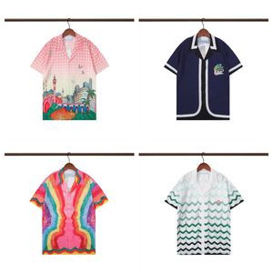Весенне-летняя рубашка Casa с цифровым узором и буквенным принтом, с короткими рукавами и лацканами, мужской и женский трендовый свободный пуловерm-xxxl