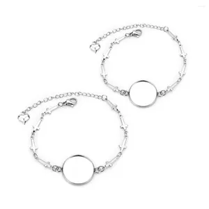 CHARM BRACELETS 5 PCS 12/14/16/18/20mm Modaya uygun yüksek kaliteli paslanmaz çelik taş alt tepsisi çapraz bilezik kadınlar için çift mücevher hediyeleri