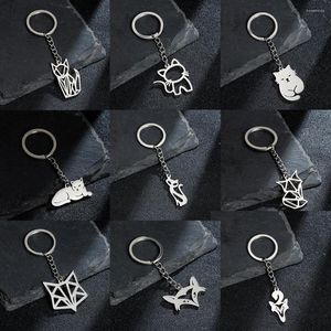 Keychains Mini Cat rostfritt stålkedja för att göra nyckelkedjor för kvinnor Keyrings bilnycklar Keyholder Tillbehör personifierade