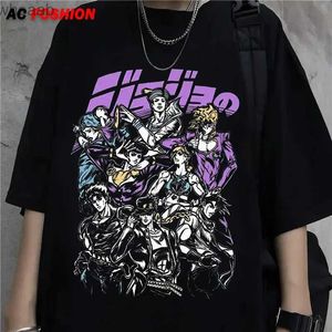 T-shirty męskie jojo dziwaczne przygody T koszulka Japan Anime Cartoon Graphic T-shirt Y2K HARAJUU MASY MENS MĘŻCZYZNA KOBIETA TES