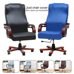 Chair Covers PU Leather Armchair Cover Solid Color Oil Waterproof Office Boss Seat Home Computer Dust Protection