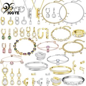 Sets Original 2024 Dextera Still Halskette Ohrringe Armband Feines Set Für Frauen Luxus Edelstahl Schmuck Romantisches Geschenk Mit Logo