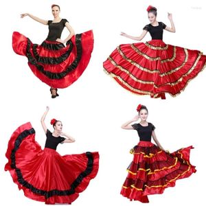 スペインの女性の服を着るフラメンコロックダンスコスチュームドレスブラックスペインADUサポート胃フェスティバル