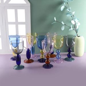 Бокалы для вина, витражные бокалы, одинаковые по цвету, смешанные и подходящие чашки Бордо, домашний светильник, роскошный ретро-овальный бокал для шампанского, конфеты