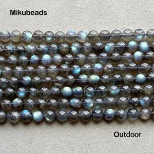 Loose Gemstones Wholesale Natural 8mm AAA Madagascar Labradorite Smooth Round Beads For Making Jewelry DIY Stone Necklace Strand