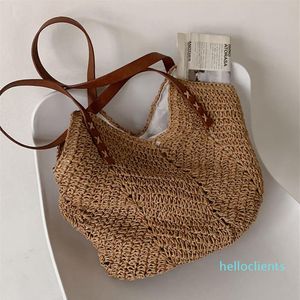 HBP Hand-woven Women Shoulder Handbag Bohemian 2021 Summer Straw Beach Tote Bag Travel Shopper Weaving Shopping Bags260N