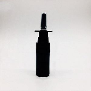 Ship 4Pcs 10ml 0 34oz HDPE Black Nasal Spray Bottle with nasal sprayer pump Portable Empty Atomizers Cosmetic Makeup Bottle238n