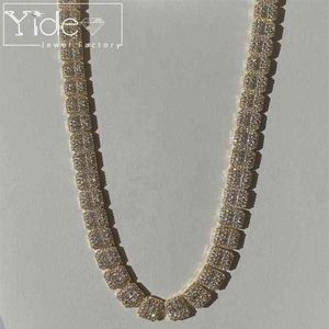 Mens baguette tennis chain necklace cuban chain bling diamond choker icy necklace 2022341T