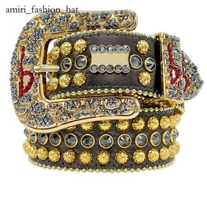 Wysokiej jakości klasyczny BB Rhinestone Belt Kor z Owen Bling Rhinestones for Michael Woman Męskie pasy projektantów jako torebki urodzinowe Skull Rick Cintura Uomo 1077