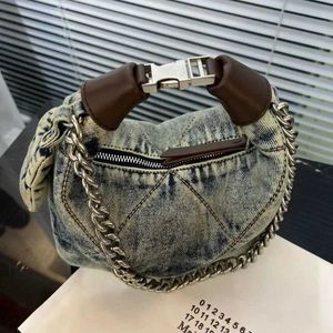 Evening Bags Fashion Chic Denim Shoulder Bags Women New Popular Chain Design Crossbody Bag 2024 Autumn Canvas Pack Bolso Mujer