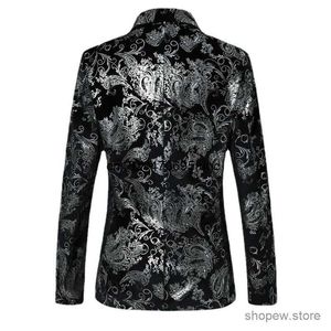 Herrenanzüge Blazer Neue Markenkleidung Gold Susiness Blazer Trend Male Slim Suit Jacket Nachtclub Hosted Party Dress Herren Freizeitanzug Größe S-5XL