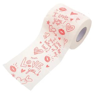 Valentine Printed Tissue Toilet Paper Papertowels HeartShaped Bathroom Supplies Kitchen Napkin Printing Patterns 240127