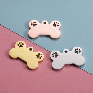 チャームfnixtar 20pcs 25*16mmブランク犬の骨ホローポーチャームミラーポリッシュステンレス鋼チャーム