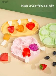Ice Cream Tools Silicone Ice Cream Mold DIY Cartoon Fruit Popsicle Mould With Lid and Stick Ice Cube Maker Kitchen Tools Accessories YQ240130