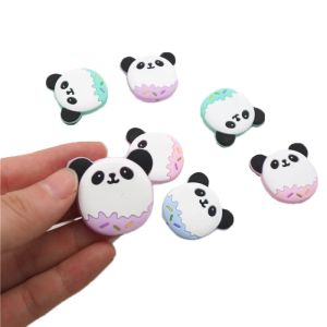 Lucite chengkai 50 pçs silicone panda contas diy bebê bonito animal dentição cuidados orais pingente chuveiro mordedor sensorial jóias brinquedo presente