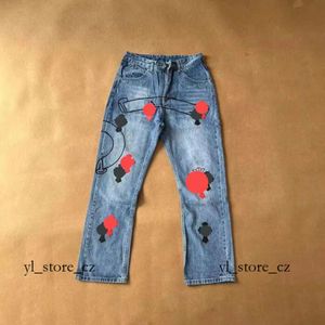 Chromees Hearts dżinsy projektant męski purpurowe dżinsy moda przez serce Pants Cross Casual Streetwear Chromeheart Luksusowa moda marka Chromees Hearts 7677