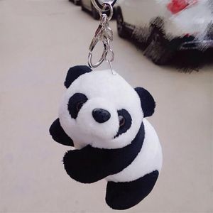 Leksaker tecknad plysch söt panda nyckelchain india uk bulk keyring nyckelhållare bil nyckel kedjor män kvinnor souvenir födelsedagspresent chaveiro236l