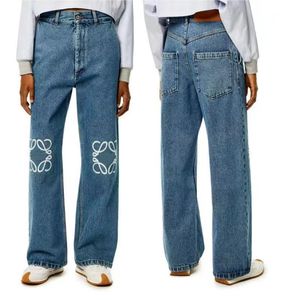 Dżinsy projektanta damska nogi spodni otwarte ciasne spodnie ciepłe panie w rozmiarze Plus Simming Jean Proste spodnie marka ubrań haft haftowe spodnie ładunkowe