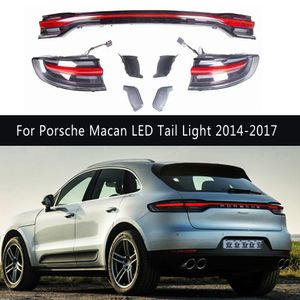 Для Porsche Macan светодиодный задний фонарь 14-17 автомобильные аксессуары DRL дневные ходовые огни стример указатель поворота тормозной задний ходовые огни