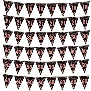 Party Decoration Rose Gold 18 30 40 50 60 Year Happy Birthday Banner Streamer Bakgrunds vuxen Anniversaire 30th Flags