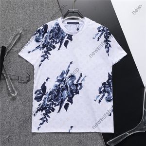 Europe Men Designer Tee T Shirt Mens Letter Print T koszule z krótkim rękawem Graffiti Print Tshirt Cotton Women Black White M-xxxl