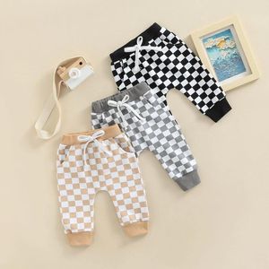 Hosen CitgeeAutumn Kleinkind Baby Mädchen Jungen Freizeithosen Plaids Bedruckte Taschen Frühlingskleidung