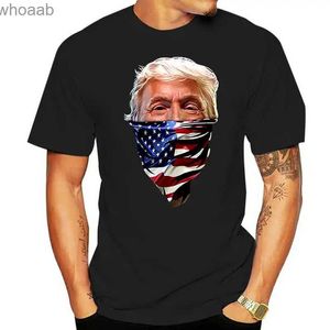 Mäns T-shirts President Donald Trump W America Bandana Casual USA Hip Hop Street T-shirt Leisure O-Neck Style Print Loose Camisetas T-shirts 240130