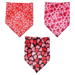 Köpek Giyim 3 PCS Dekor Sevgililer Günü Biblik Üçgen Eşarp Aşk Pet Tükürük Havlu Neckerchief Bibs Puppy