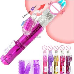 Vibrators Female Double Vibrator Sex Toy Rotation 6 Speed Butterfly Dildo G Spot Vagina Clitoris Stimulator Telescopic Rotating Vibrator