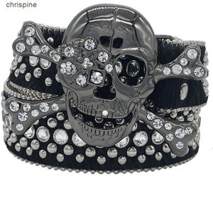 2023 The most stylish bb belt skull buckle and soft and comfortable high quality artificial belt body