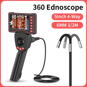 6 mm 4-Wege-Lenk-Industrie-Endoskopkamera mit beweglichem Endoskop und 5,0-Zoll-Bildschirm für die Kanalinspektion in Autos