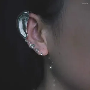 Sırtlar Küpe 652F Küpe Üzerindeki Yarım Diryal Kelepce Klipi Kulak manşetleri Bakır Malzeme Mücevherleri Kadınlar için